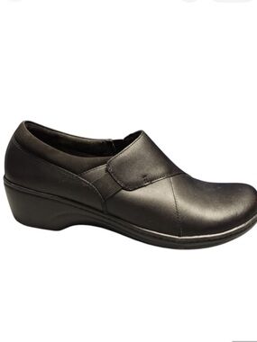 Clarks Black Grasp Leather Slip Resistant Work Shoes Size 8